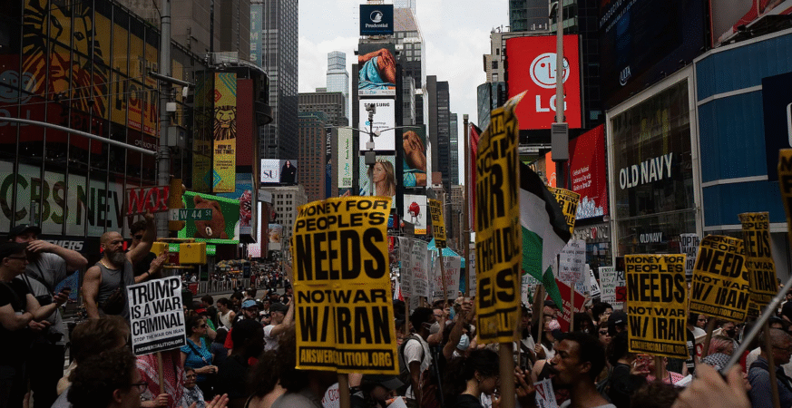 'Hands off Iran': Released ICE detainee joins anti-Trump New York protests