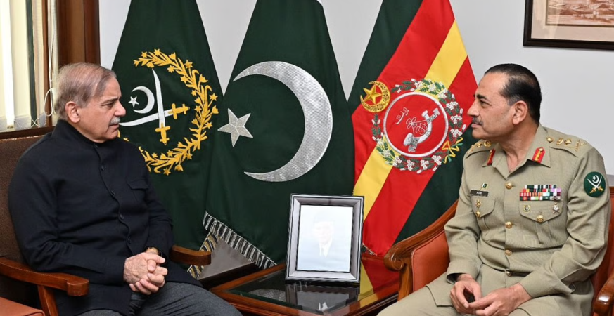 Pakistan PM Shehbaz Sharif with Army Chief Asim Munir