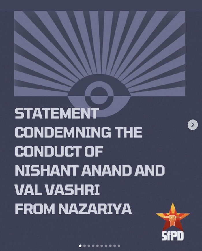 SfPD statement on Nazariya Magazine | The Urban Naxal Dispute