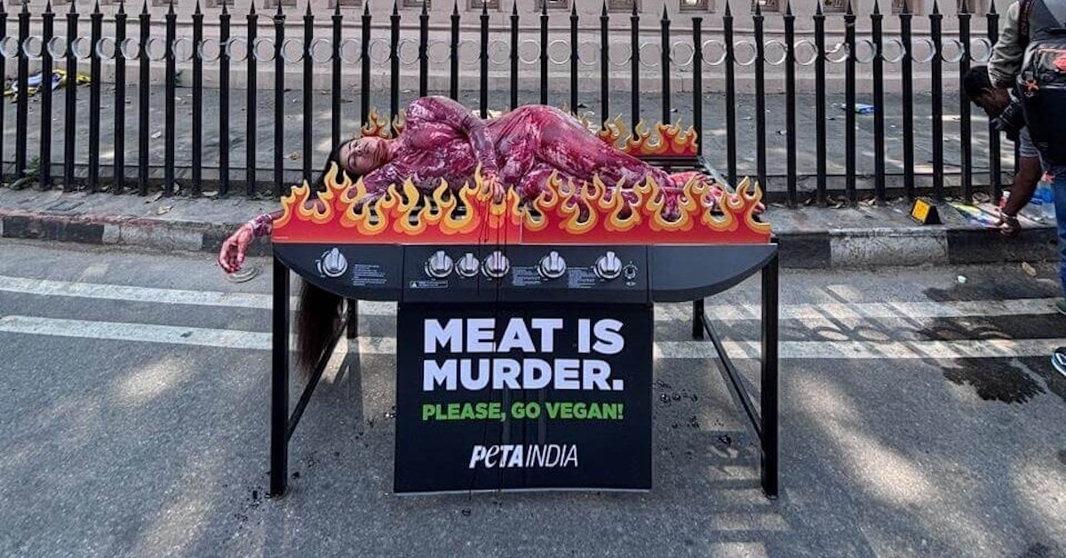 PETA organises grisly 'Meat is Murder' protest in Lucknow