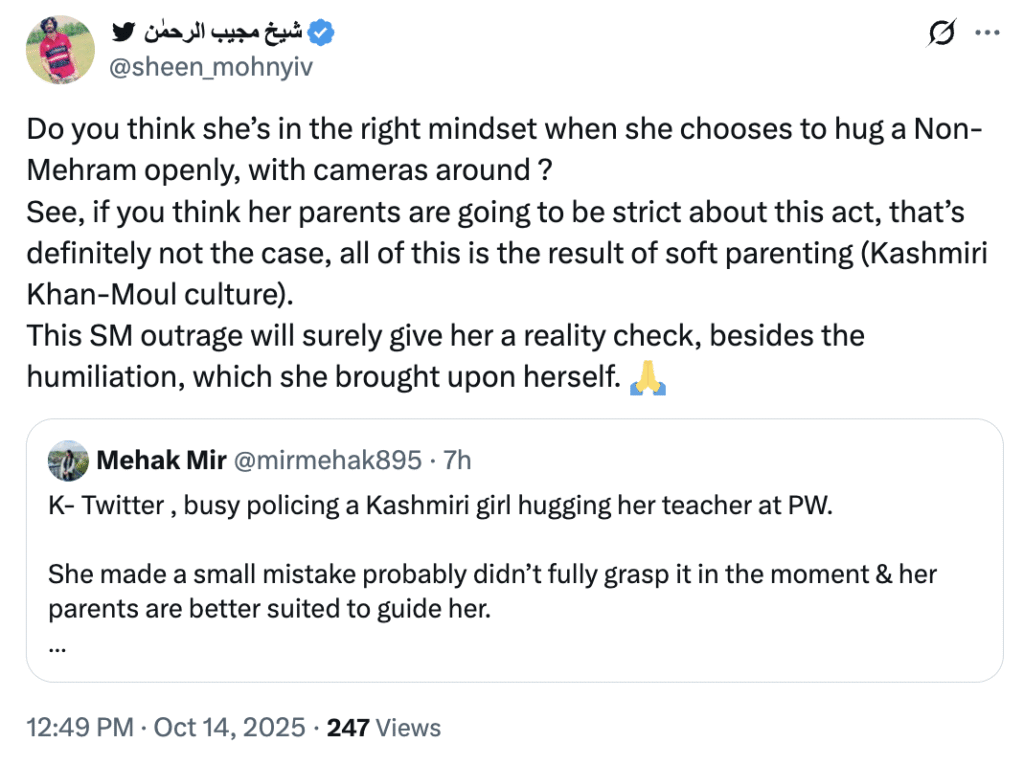Kashmir girl trolled for hugging Physicswallah teacher