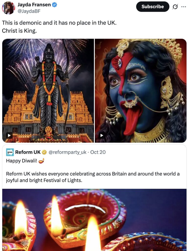 Christian Nationalists heartbroken and angered by 'Happy Diwali' wishes