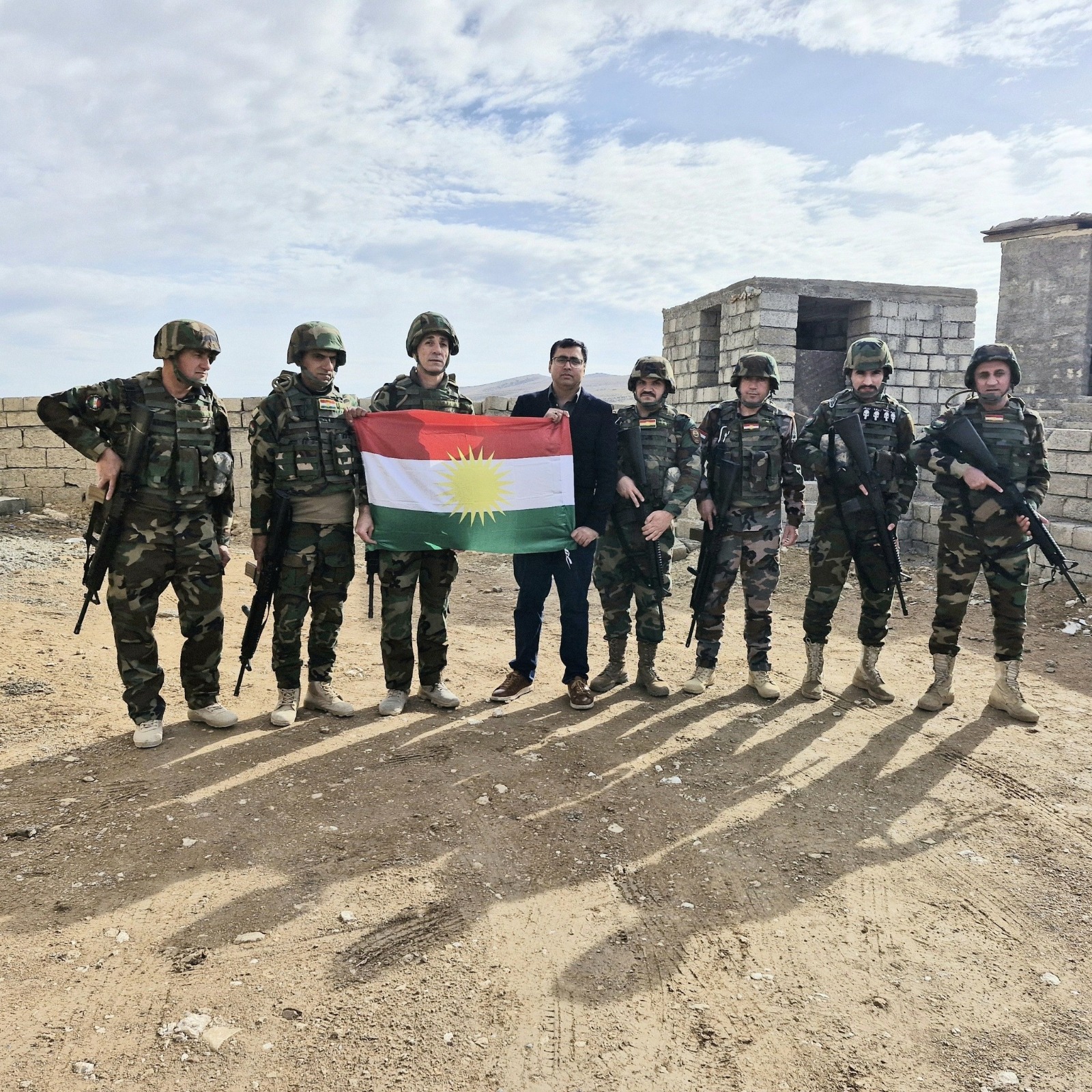 Manish Rai With Peshmerga Kurdish Forces at Qarachuq Mountains Border Post